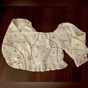 Zara puffy sleeve crop top